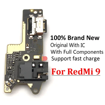Оригинальный Ремонт Зарядный порт Док-станция Разъемная плата Гибкий кабель с микрофоном Запасные Части для Xiaomi Redmi 9