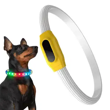 Ошейники для собак с подсветкой и 12 режимами мигания, Непромокаемый ошейник для домашних животных, защита от потери, световая шлейка для собак, перезаряжаемый шейный платок на ночь