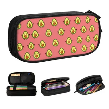 Пеналы с забавными фруктами авокадо и мультяшным рисунком для девочек и мальчиков, Большая коробка для ручек, сумка для школьных принадлежностей