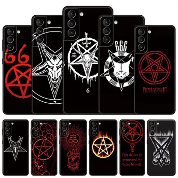 Пентаграмма 666 Демонический Сатанинский Чехол Для Телефона Samsung Galaxy S22 Pro S21 S20 FE Ultra S10 Lite S10 S10E S9 S8 Plus Черный Чехол