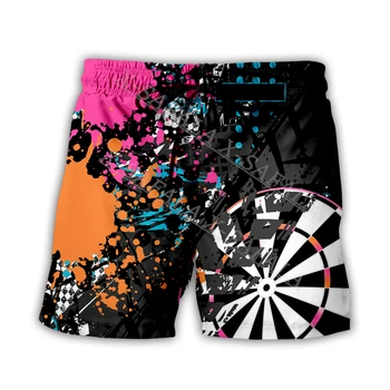 Персонализированный спортивный подарок любителю дартса, Индивидуальные плавательные шорты, Летние шорты для пляжного отдыха, Мужские плавательные штаны, полукомбинезоны-1