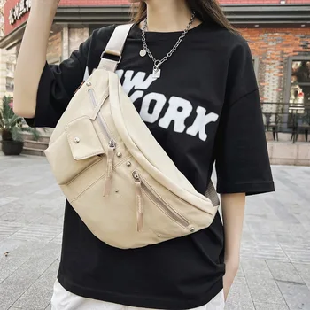 Повседневная нейлоновая поясная сумка, женская поясная сумка в стиле хип-хоп, женские поясные сумки большой емкости, поясные сумки унисекс, сумка через плечо, нагрудная сумка