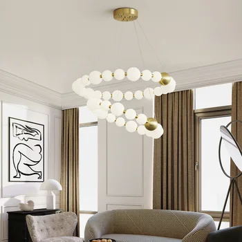 Подвесной светильник для ресторана в скандинавском стиле Современная Простая подвесная лампа для гостиной Спальни Черный Круглый светильник для столовой