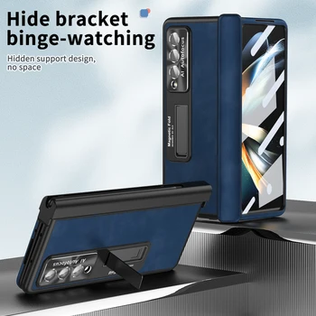 Полная Защитная Подставка S Pen Складная Сумка Чехол для Samsung Galaxy Z Fold 4 Fold3 Fold 3 Fold4 Zfold4 Передняя Пленка Из Закаленного Стекла