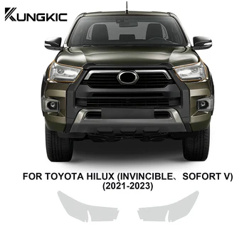 Предварительно вырезанная Защитная Пленка KUNGKIC для Фар Toyota Hilux Invincible 2021 2022 2023 PPF Краска Прозрачная Наклейка Против Царапин