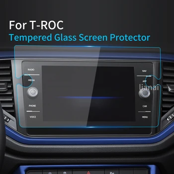 Протектор Экрана Для VW T-ROC 2022 Автомобильная Наклейка TROC 2023 Дисплей Из Закаленного Стекла Защитная Пленка Аксессуар Для Экстерьера Автомобиля Видео GPS