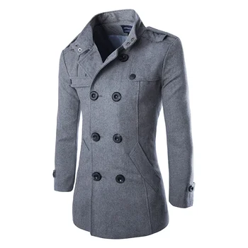 Прямая поставка, осеннее мужское пыльное пальто, шерстяное пальто, приталенная верхняя одежда, 2 цвета, M-5XL AYG118