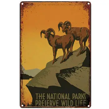 Ретро-дизайн, Настенная вывеска из олова Национальных парков|Плакат из толстой жести, настенное украшение для гаража