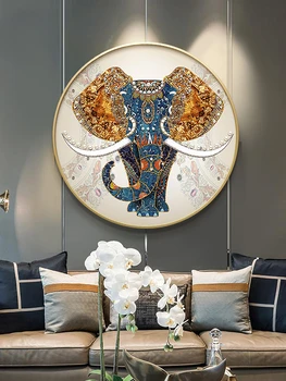 Роспись крыльца в виде слона, современная светлая отделка стен роскошной гостиной, минималистичная роспись стен ресторана,