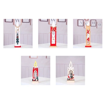 Санта-Свеча, Снеговик, Лось, Светящийся деревянный Орнамент для домашнего Подарка на Новый Год