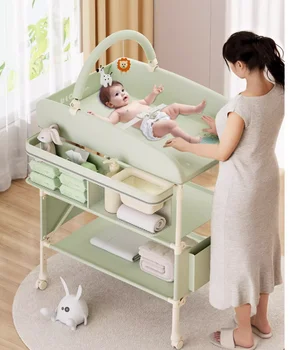 Столик для подгузников для новорожденных, столик для ухода за подгузниками, массажная ванна, сенсорный столик, складная передвижная кроватка