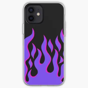 Фиолетово-Розовое пламя Iphone Tough Case Чехол для телефона Настраиваемый для iPhone 6 6S 7 8 Plus X XS XR Max 11 12 13 14 Pro Max Mini Soft
