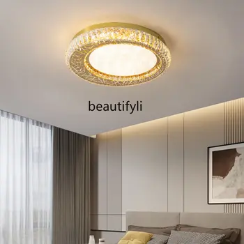 Хрустальный потолочный светильник для главной спальни, Роскошный Элегантный круглый Светильник для дизайна уютной комнаты