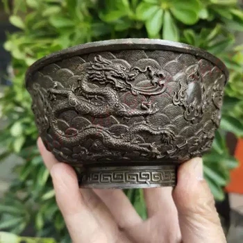 Чаша с пятью драконами, изысканные украшения для дома ручной работы, старые изделия