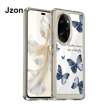 Чехол для телефона Jzon для Honor 100 Pro 5G, прозрачная задняя крышка в стиле бабочки, противоударные защитные чехлы