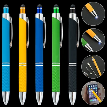 Шариковая ручка-стилус 3 В 1 со светодиодной подсветкой для Iphone, пишущие ручки, Гелевая чернильная ручка, Офисные аксессуары